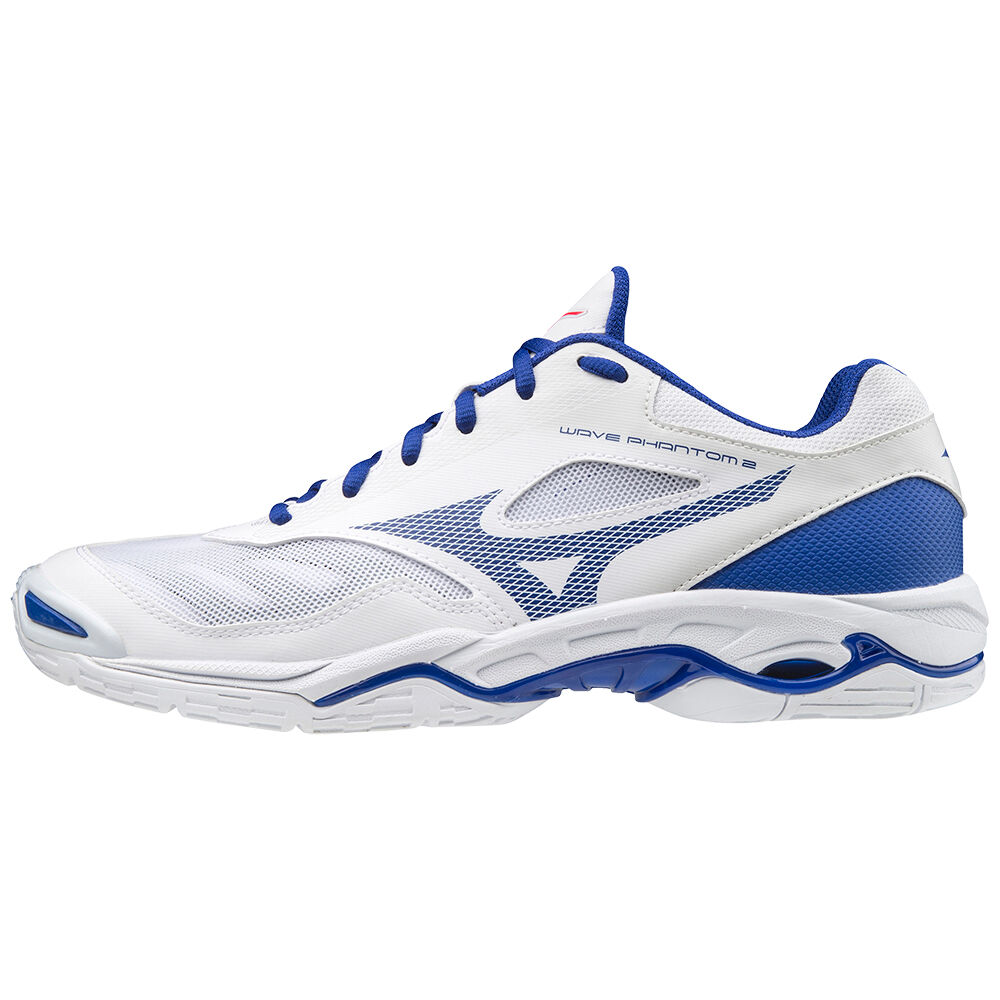 Mizuno Wave Phantom 2 - Erkek Hentbol Ayakkabısı - Beyaz/Mavi/Pembe Türkiye (LEMQSP-489)